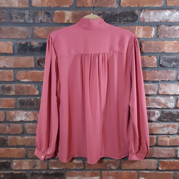 J. Crew Long Sleeve Drapey Tie-neck Blouse in Vintage Rose Feminine Women's XL - Picture 5 of 7